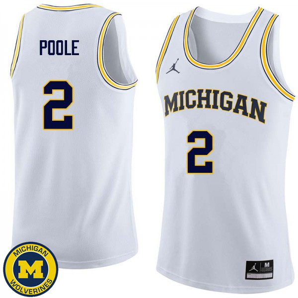 Men University of Michigan #2 Jordan Poole White High School Basketball Jersey